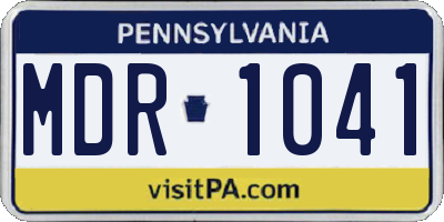 PA license plate MDR1041