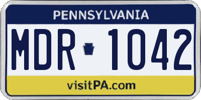 PA license plate MDR1042