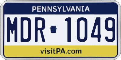 PA license plate MDR1049