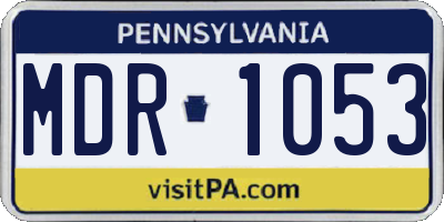 PA license plate MDR1053