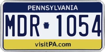 PA license plate MDR1054