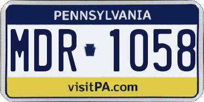 PA license plate MDR1058