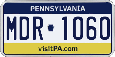 PA license plate MDR1060