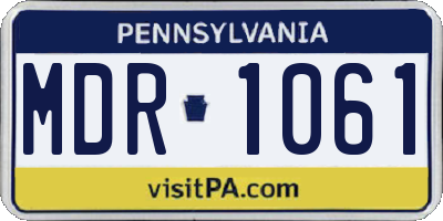 PA license plate MDR1061