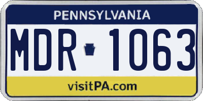 PA license plate MDR1063