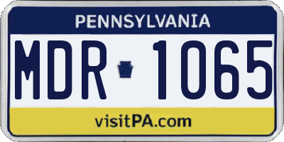 PA license plate MDR1065