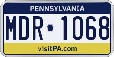 PA license plate MDR1068