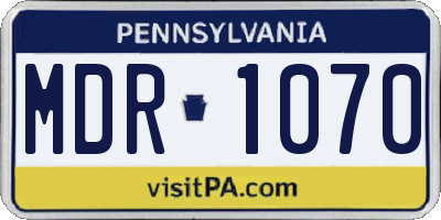 PA license plate MDR1070