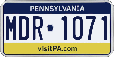 PA license plate MDR1071