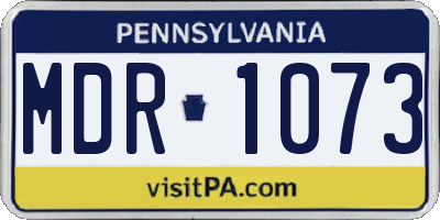 PA license plate MDR1073