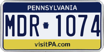 PA license plate MDR1074