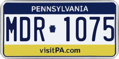 PA license plate MDR1075