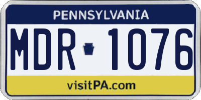 PA license plate MDR1076