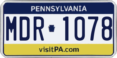 PA license plate MDR1078