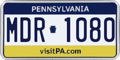 PA license plate MDR1080