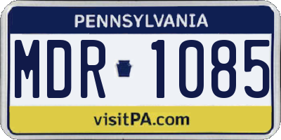 PA license plate MDR1085