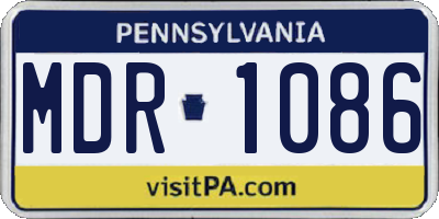 PA license plate MDR1086