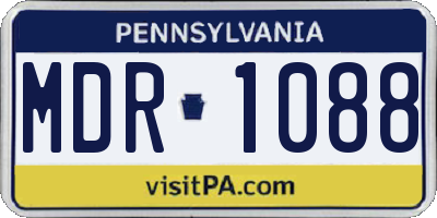 PA license plate MDR1088
