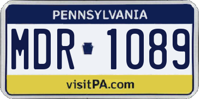 PA license plate MDR1089