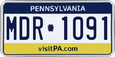 PA license plate MDR1091