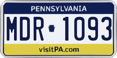 PA license plate MDR1093