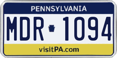 PA license plate MDR1094