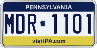 PA license plate MDR1101