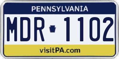 PA license plate MDR1102