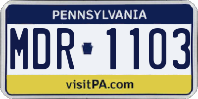 PA license plate MDR1103