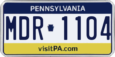 PA license plate MDR1104