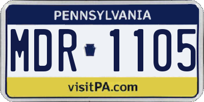 PA license plate MDR1105