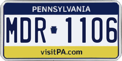 PA license plate MDR1106