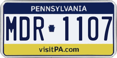 PA license plate MDR1107