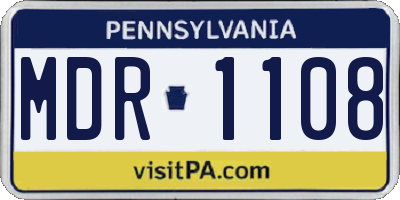 PA license plate MDR1108