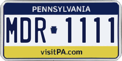 PA license plate MDR1111