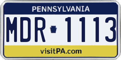 PA license plate MDR1113