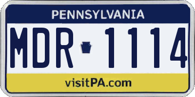 PA license plate MDR1114