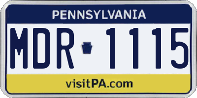 PA license plate MDR1115