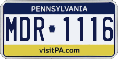 PA license plate MDR1116