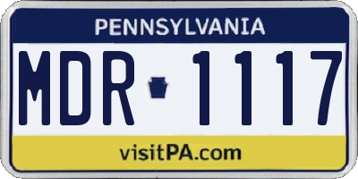 PA license plate MDR1117