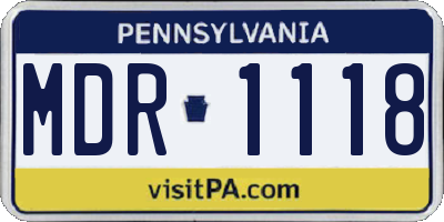 PA license plate MDR1118
