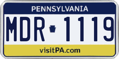 PA license plate MDR1119