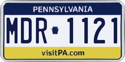 PA license plate MDR1121