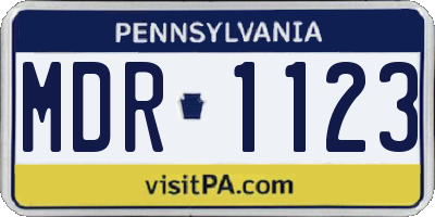 PA license plate MDR1123