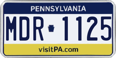 PA license plate MDR1125