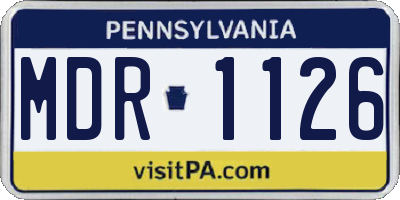 PA license plate MDR1126