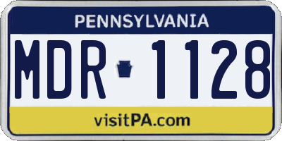 PA license plate MDR1128