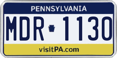 PA license plate MDR1130