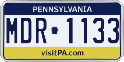 PA license plate MDR1133