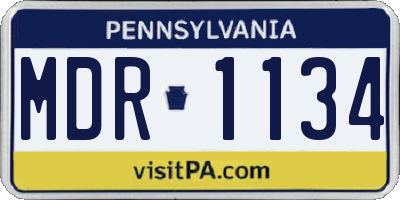 PA license plate MDR1134